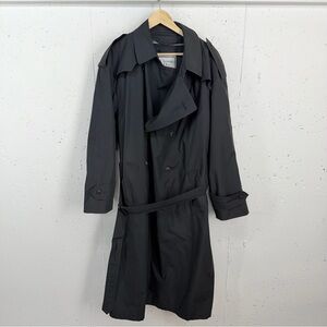 Vintage Christian Dior Men’s Size 40L Black Wool Removable Lining Trench Coat
